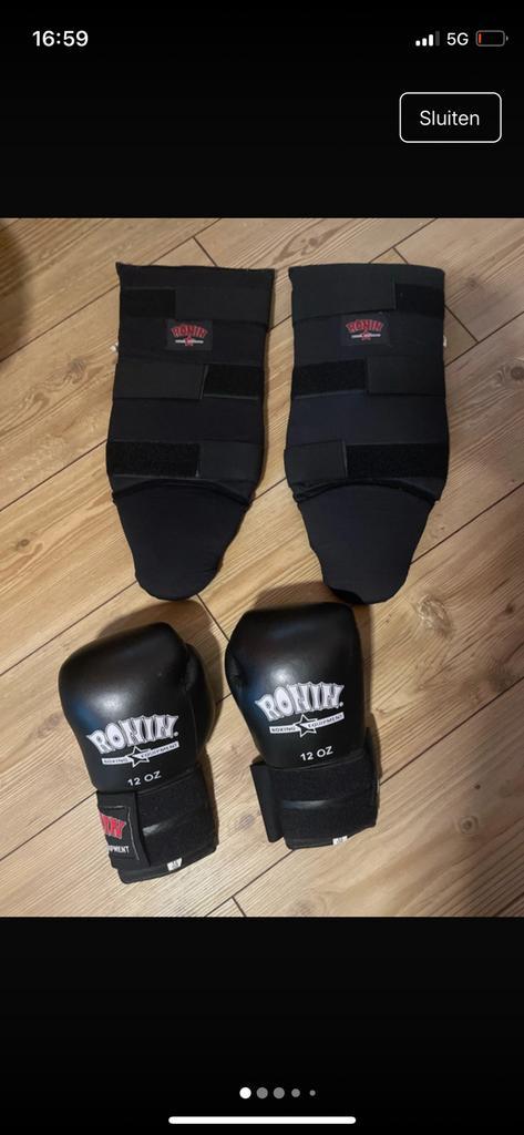 Dames bokshandschoenen en scheen en wreef beschermers, Sport en Fitness, Vechtsporten en Zelfverdediging, Zo goed als nieuw, Overige