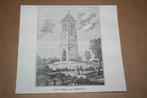 Antieke gravure - De oude toren van Nijemirdum - 1841 !!, Ophalen of Verzenden