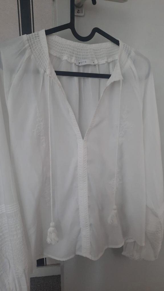 Mooie witte boho blouse - Mochito - mt 36/38, Kleding | Dames, Blouses en Tunieken, Zo goed als nieuw, Maat 36 (S), Wit, Ophalen of Verzenden