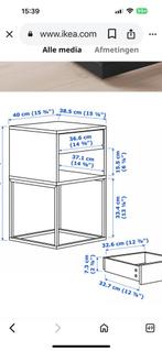 Zwart ikea vikhammer Nachtkastje met Lade, Huis en Inrichting, Slaapkamer | Nachtkastjes, Minder dan 45 cm, Zo goed als nieuw