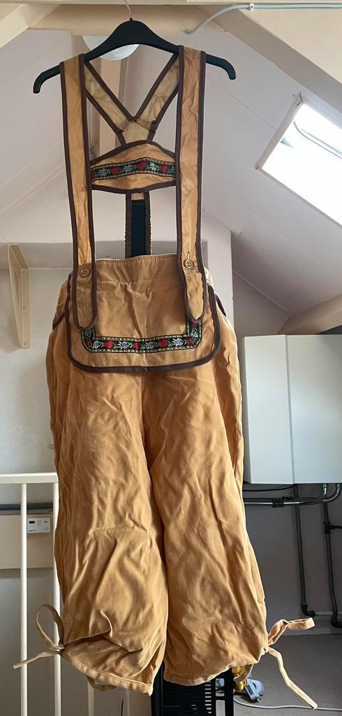 Suede Lederhosen maat M, Kleding | Heren, Carnavalskleding en Feestkleding, Gedragen, Kleding, Carnaval, Maat 48/50 (M), Ophalen of Verzenden