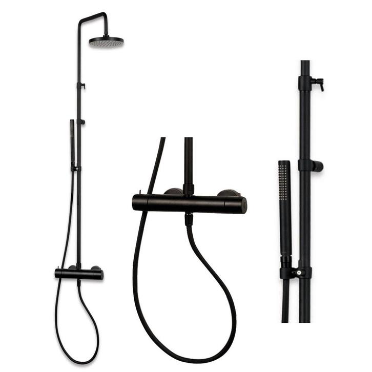 Bongio Squadra regendouche met thermostaat mat zwart, Doe-het-zelf en Verbouw, Sanitair, Nieuw, Douche, Ophalen of Verzenden