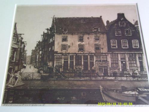 Cornelis Brandenburg - Amsterdam - Zwanenburgwal, Antiek en Kunst, Kunst | Etsen en Gravures, Ophalen of Verzenden
