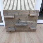 Steigerhout wandbord met 5 plankjes., Ophalen, Zo goed als nieuw
