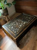 Koloniale salontafel / opium tafel met glasplaat, Ophalen, Gebruikt, 100 tot 150 cm, 50 tot 100 cm
