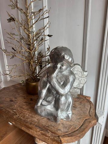 Zilveren kerst engel papier mache,vintage beschikbaar voor biedingen