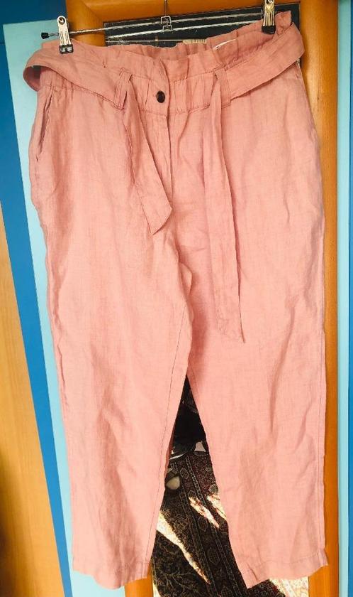 mooie roze linnen zomerbroek C&A 42 nieuw, Kleding | Dames, Broeken en Pantalons, Nieuw, Maat 42/44 (L), Roze, Lang, Verzenden