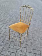 Goudkleurige Ciavara stoel met zachte zitting, Gebruikt, Overige kleuren, Vintage, Ophalen of Verzenden