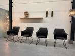 4 Leolux Mara Eetkamerstoel zwart leer design stoel