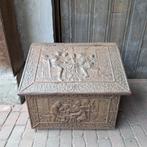 Mooie oude brocante houten kist metalen bekleding *Etage3*, Huis en Inrichting, Woonaccessoires | Overige, Gebruikt, ., Ophalen of Verzenden
