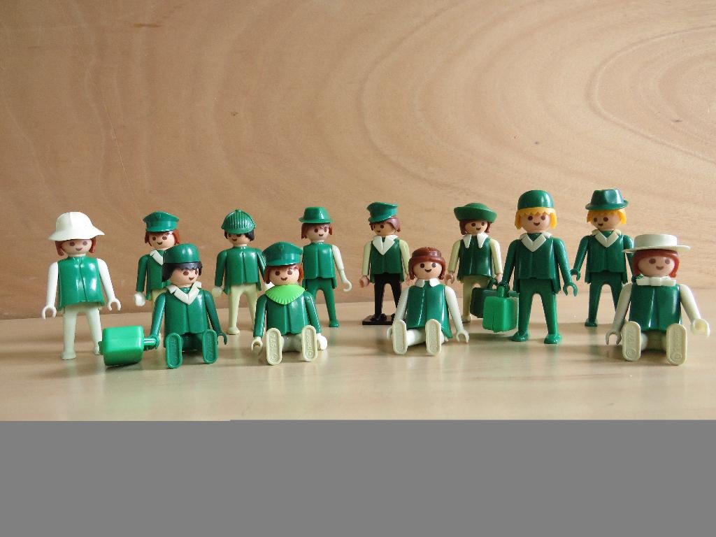 Vintage setje groen popjes, Verzamelen, Poppetjes en Figuurtjes, Ophalen of Verzenden, Gebruikt