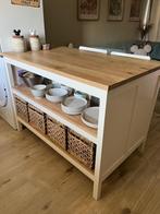 Keuken eiland Ikea (tornviken) met 2 barkrukken (ingolf), Ophalen, 100 tot 150 cm, 75 cm of meer, Wit