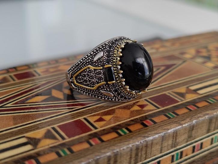 Ottomaanse / Oosterse stijl herenring, Sieraden, Tassen en Uiterlijk, Ringen, Nieuw, Heer, 20 of groter, Zilver, IJzer of Staal