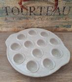 Oude franse Escargot oven/schaal, zandkleur, Ophalen of Verzenden