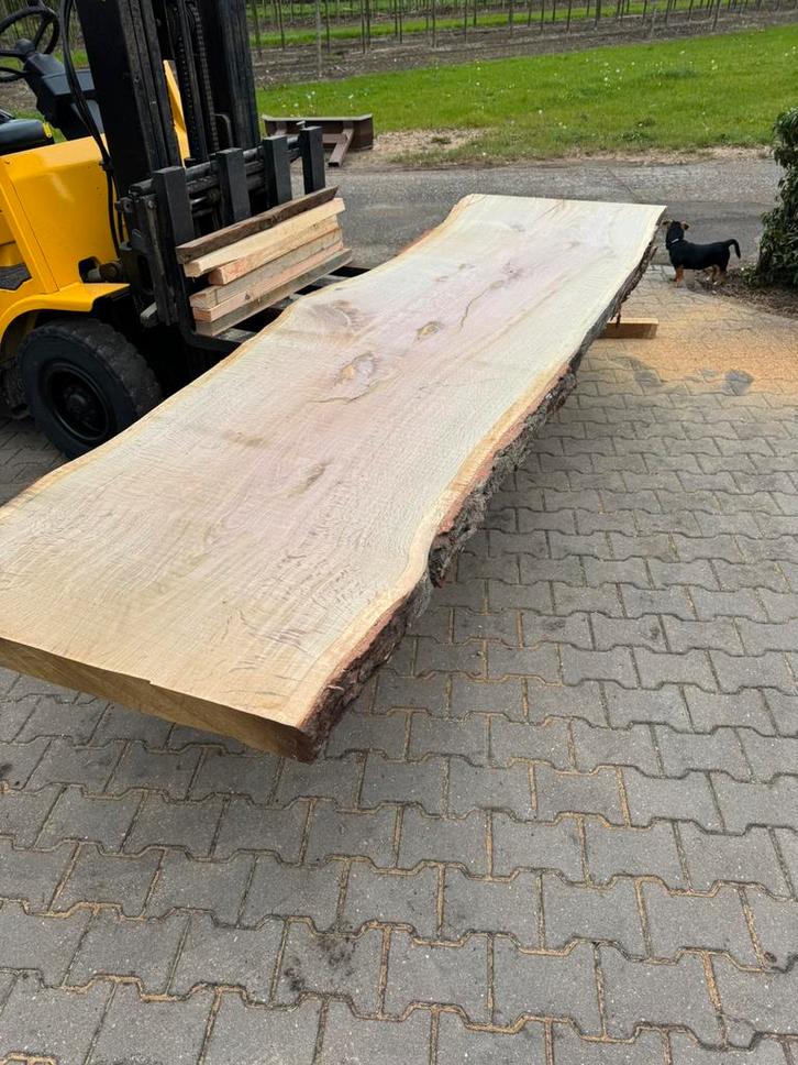 Grote eiken tafelbladen 330x90x8cm, Huis en Inrichting, Tafels | Eettafels, Zo goed als nieuw, 50 tot 100 cm, 200 cm of meer, Vijf personen of meer