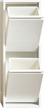 Prullenbak 2 vakken - Afvalemmer 30 Liter-Metaal-33x25x93cm, Ophalen, Nieuw, 20 tot 30 liter, Metaal