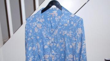 NIEUW  Dames blouse ESQUALO mt 44 blauw gebloemd lange mouw beschikbaar voor biedingen