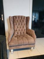 Gecapitonneerde Wing Chair / Oorfauteuil!, Ophalen, Zo goed als nieuw, 75 tot 100 cm, Stof