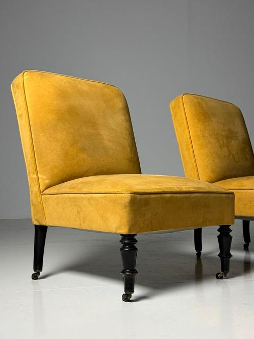 2x Fauteuil Bergère stoel geel klassiek, Huis en Inrichting, Fauteuils, Gebruikt, Stof, 75 tot 100 cm, Ophalen