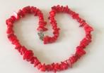 Vintage prachtige roze / rode bamboe koraal ketting, Verzenden, Zo goed als nieuw, Steen of Mineraal, Met edelsteen