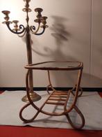 ROTAN TAFEL SALONTAFEL SIDETABLE JAREN 50 ROHE JONKERS 50S, Huis en Inrichting, Tafels | Salontafels, 100 tot 150 cm, Minder dan 50 cm