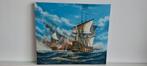 J. Harney schilderij schip ship painting gesigneerd, Antiek en Kunst, Ophalen of Verzenden