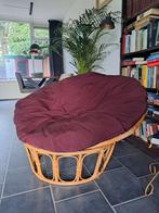 Rieten papasan relax stoel met dik kussen 120cm diameter, Huis en Inrichting, Stoelen, Riet of Rotan, Zo goed als nieuw, Eén, Ophalen