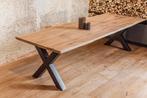 Eiken eettafel met stalen X-poten - Maatwerk, Ophalen