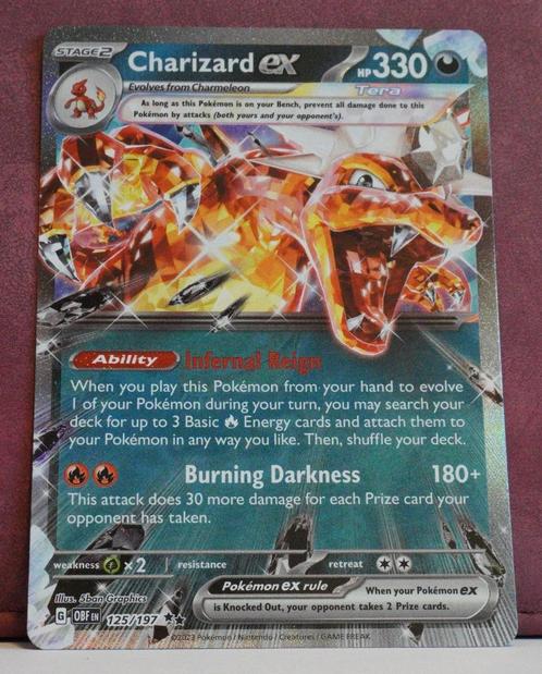 Charizard EX 125-197 Obsidian Flames Pokémon Kaart, Hobby en Vrije tijd, Verzamelkaartspellen | Pokémon, Nieuw, Losse kaart, Verzenden