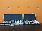 2 pokersets in aluminium koffer – met fiches en speelkaarten, Gebruikt, ., Ophalen of Verzenden, .