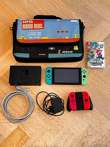 Nintendo Switch + Mario Wonder + Extra Joy-Cons beschikbaar voor biedingen