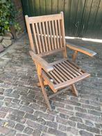 3 vouwbare teak tuin stoelen., Ophalen, Gebruikt, Teakhout, Inklapbaar