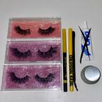 Nepwimpers oogpotlood eyeliner + kwastje, Verzenden, Zo goed als nieuw, Zwart, Ogen