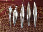 5 oude zilver kleurige kerst pegels, Ophalen of Verzenden, Gebruikt