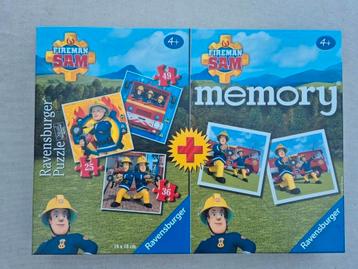 Ravensburger | Brandweerman Sam, 3 puzzels + 1 memory beschikbaar voor biedingen