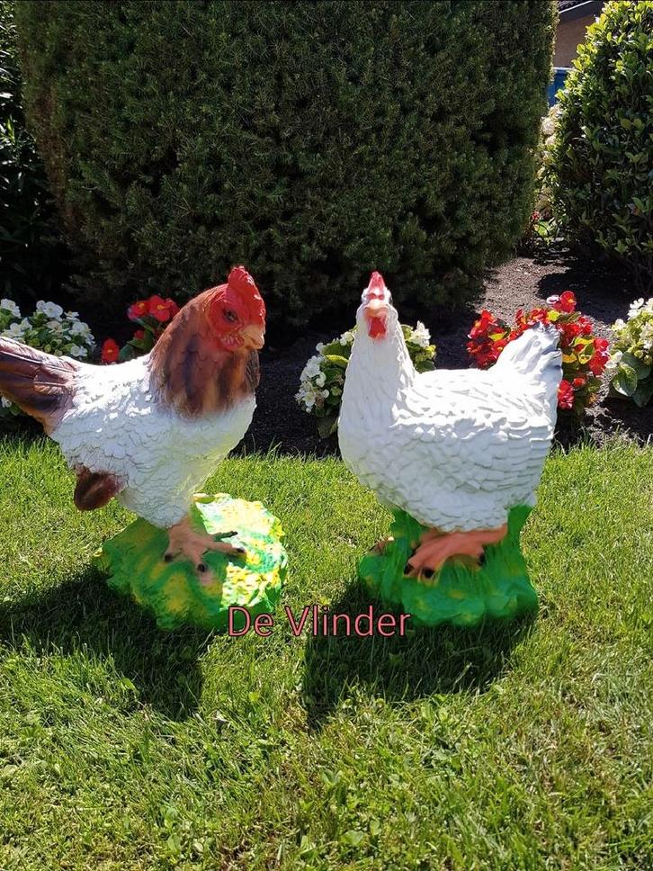 Kippen.en Haantjes, Tuin en Terras, Tuinbeelden, Nieuw, Dierenbeeld, Kunststof, Ophalen