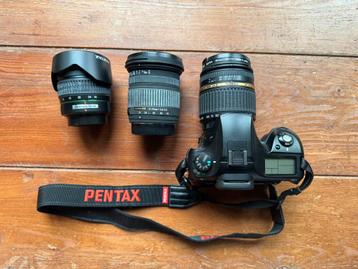Pentax K 10D inclusief 3 lenzen beschikbaar voor biedingen