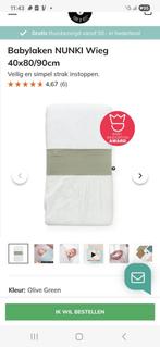 Nunki lakentje voor wieg olive green, Jongetje of Meisje, Overige typen, Ophalen of Verzenden, Zo goed als nieuw