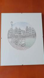 Ets van Birgit Krabiell - Amsterdamse Grachten, Antiek en Kunst, Kunst | Etsen en Gravures, Ophalen of Verzenden