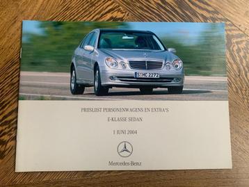 Prijslijst Mercedes-Benz E-klasse sedan W211 juni 2004 nieuw beschikbaar voor biedingen