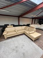 Design leren hoekbank crème bankstel leer Z.G.A.N bank, Huis en Inrichting, 2871SK, 125 cm of meer, Mariansoliak8@gmail.com, Leer