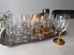 Glaswerk glazen vintage retro oud incl dienblad, Ophalen