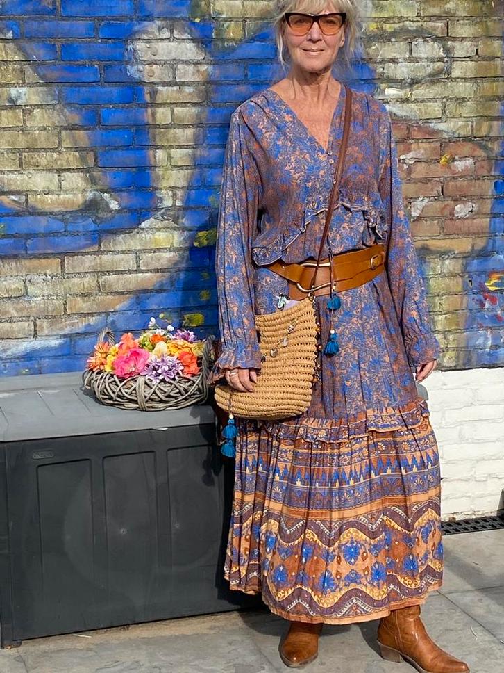 Ibiza jurk Boho Bohemien, Kleding | Dames, Jurken, Zo goed als nieuw, Onder de knie, Verzenden