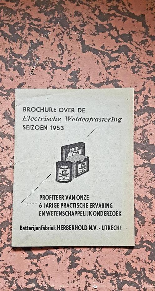 Oude brochure over weideafrastering Witte Kat batterijen, Verzamelen, Merken en Reclamevoorwerpen, Gebruikt, Overige typen, Verzenden