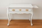 Antiek Theetafel/ Bijzettafel - Wit met Gouden Details, Ophalen of Verzenden