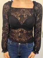 Kant blouse kleur zwart, merk vila, Kleding | Dames, Blouses en Tunieken, Maat 38/40 (M), Zwart, Vila, Ophalen of Verzenden