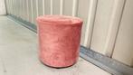 Ronde poef / voetenbank – roze velours – compact & stijlvol, Huis en Inrichting, Banken | Voetenbanken en Poefen, Ophalen, Minder dan 50 cm