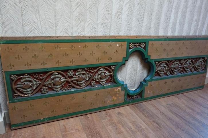 Antiek houten paneel afkomstig uit kerk, Neo-Gotisch, Antiek en Kunst, Antiek | Religie, Ophalen