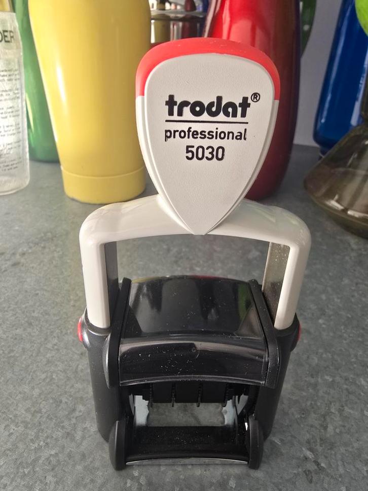Vintage New old stock Trodat Professional 5030 datumstempel., Antiek en Kunst, Antiek | Kantoor en Zakelijk, Ophalen of Verzenden