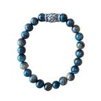 Natuurstenen herenarmband Valkenoog met vlechtkraal, Verzenden, Nieuw, Overige materialen